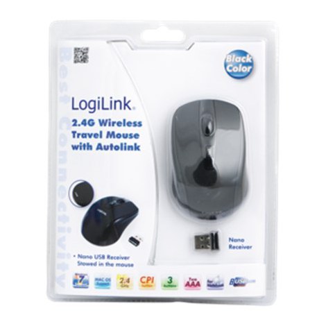 Logilink | 2.4GH wireless mini mouse with autolink | Maus optisch Funk 2.4 GHz | wireless | Black - 3
